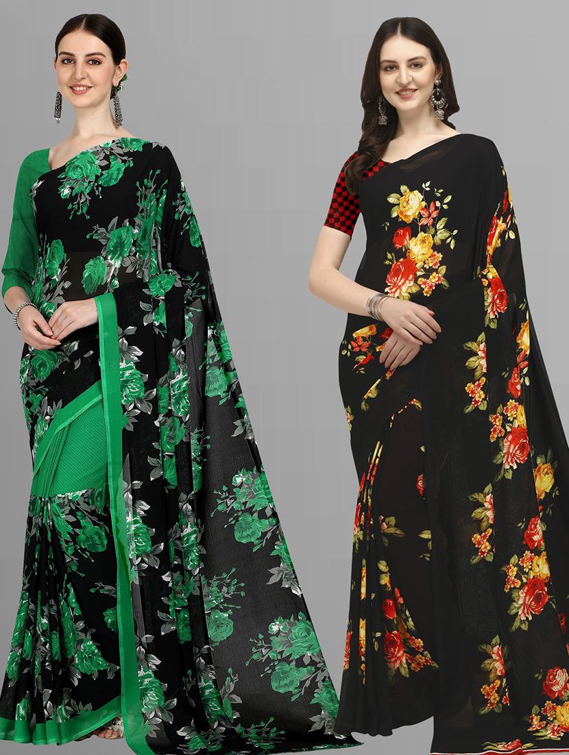 women pack of 2 casual wear sarees - 21434823 - Zoom Image - 0