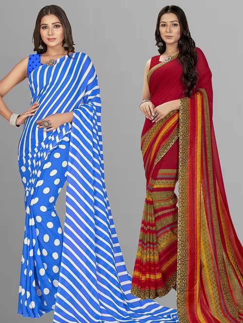women pack of 2 casual wear sarees - 21434868 - Standard Image - 0