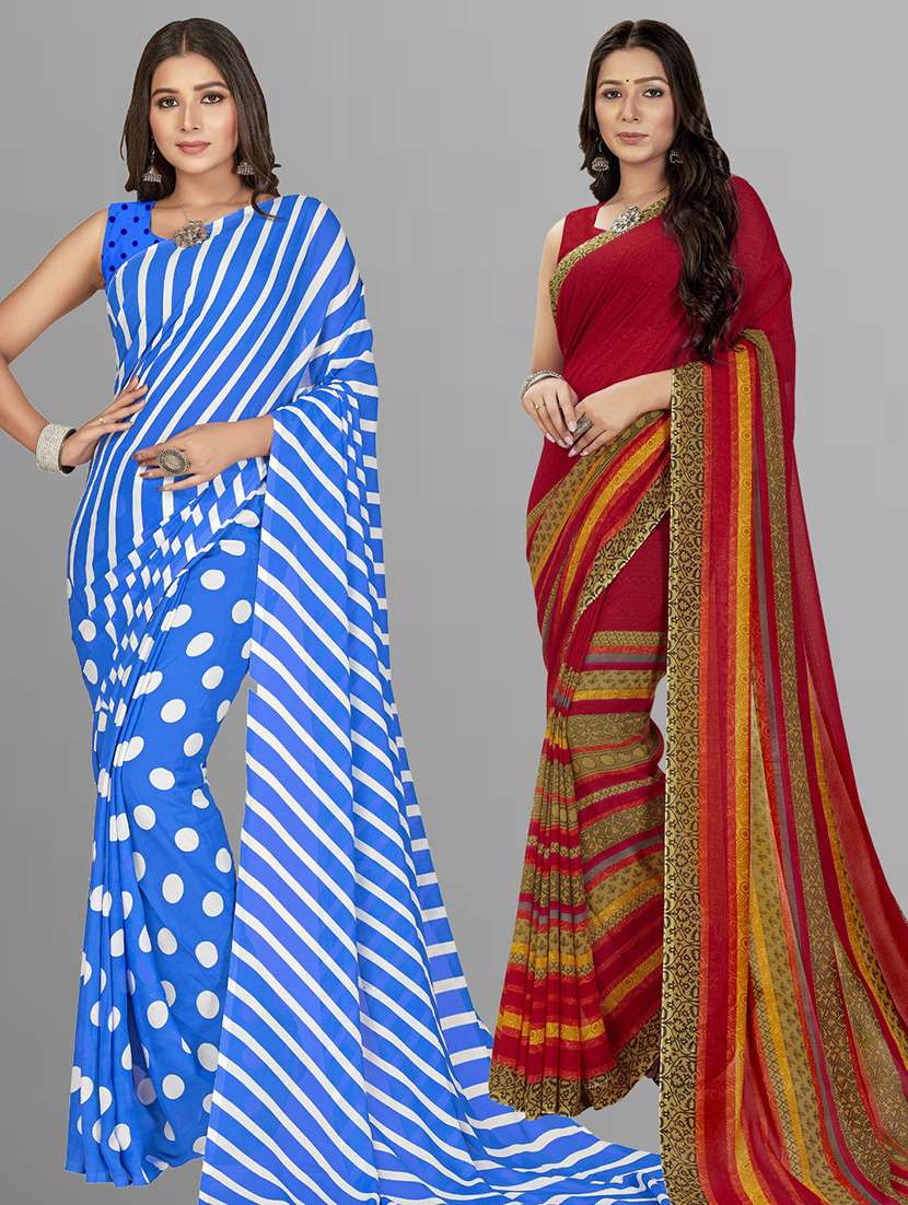 women pack of 2 casual wear sarees - 21434868 - Zoom Image - 0