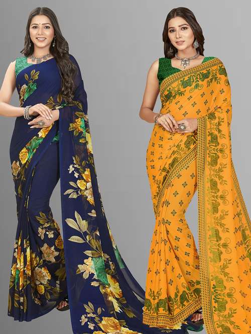 women pack of 2 casual wear sarees - 21434908 - Standard Image - 0