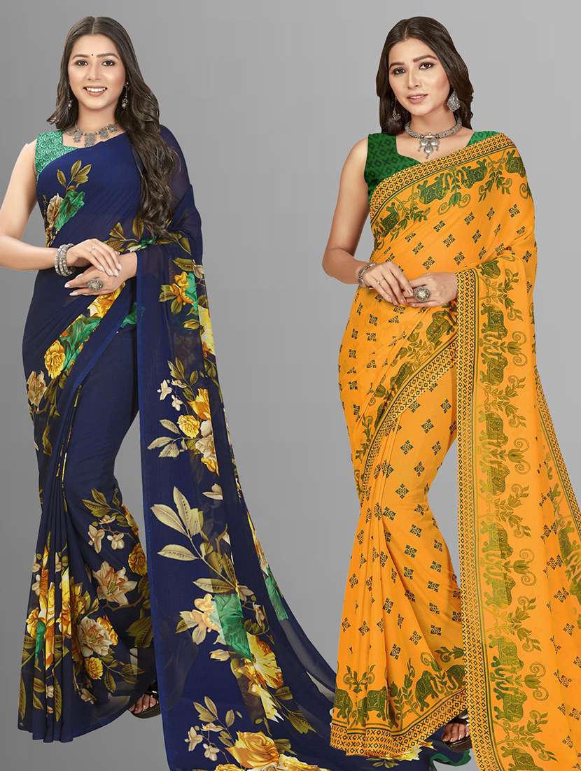 women pack of 2 casual wear sarees - 21434908 - Zoom Image - 0