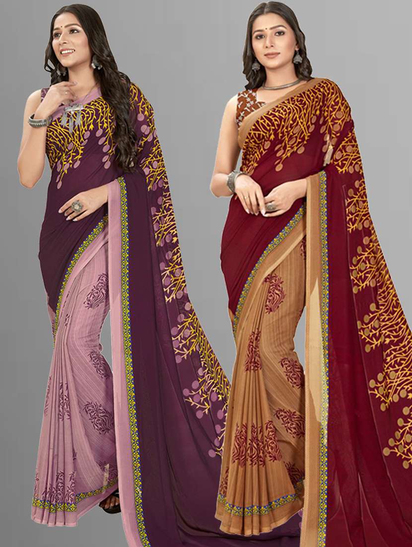 pack of 2 printed casual wear sarees