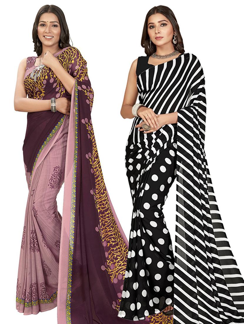 pack of 2 casual wear combo sarees - 21435067 - Zoom Image - 0