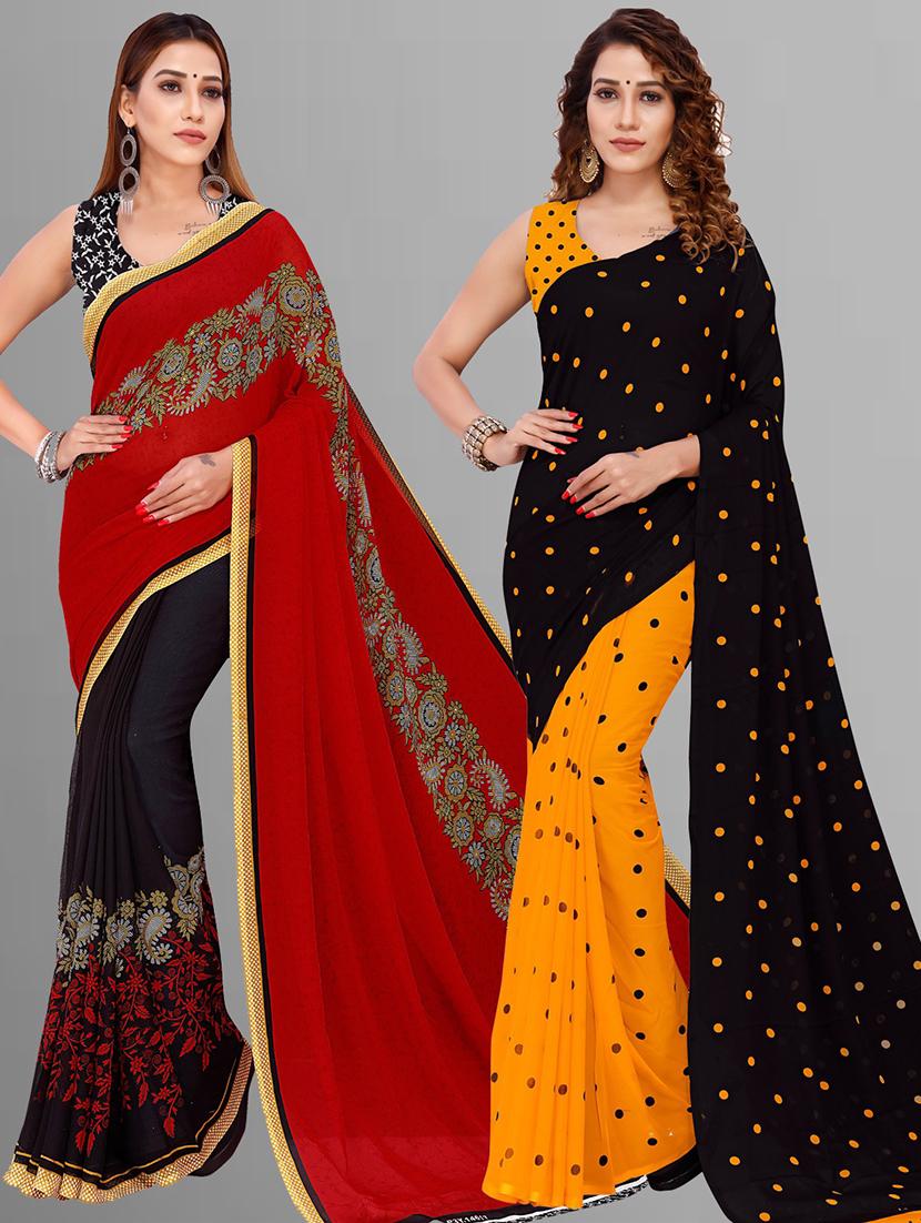 pack of 2 casual wear combo sarees - 21435083 -  Zoom Image - 0