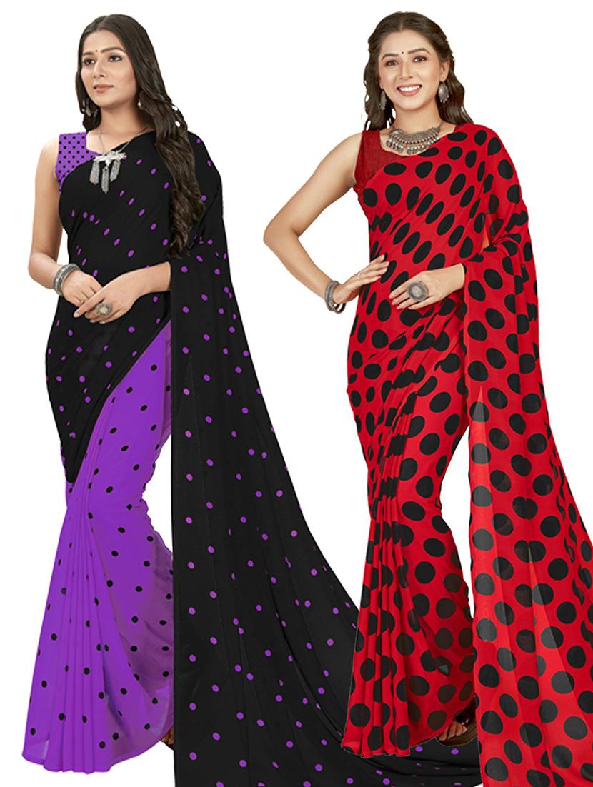 pack of 2 casual wear combo sarees - 21435109 - Zoom Image - 0