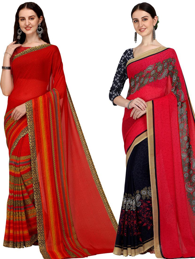 pack of 2 casual wear combo sarees - 21435146 - Zoom Image - 0