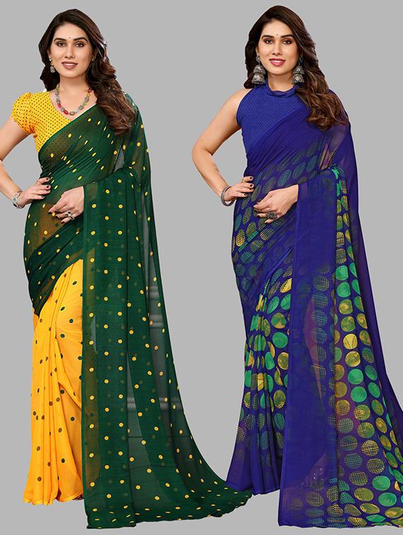 pack of 2 printed casual wear sarees - 21439626 - Zoom Image - 0