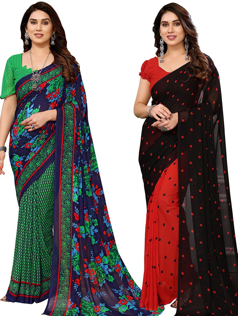 women pack of 2 casual wear sarees - 21439688 -  Zoom Image - 0