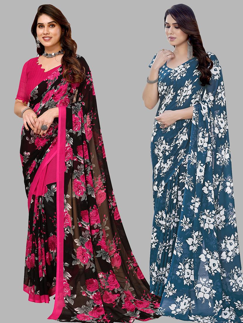 women pack of 2 casual wear sarees - 21439930 - Zoom Image - 0