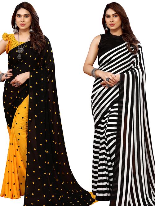 women pack of 2 casual wear sarees - 21439990 - Standard Image - 0