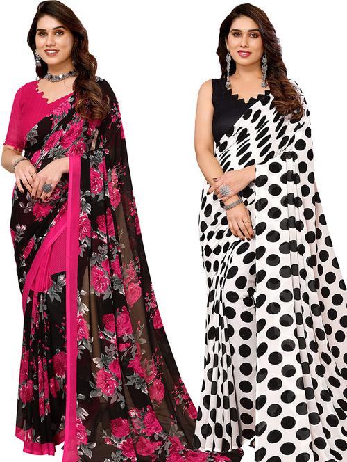 women pack of 2 casual wear sarees - 21440639 - Standard Image - 0