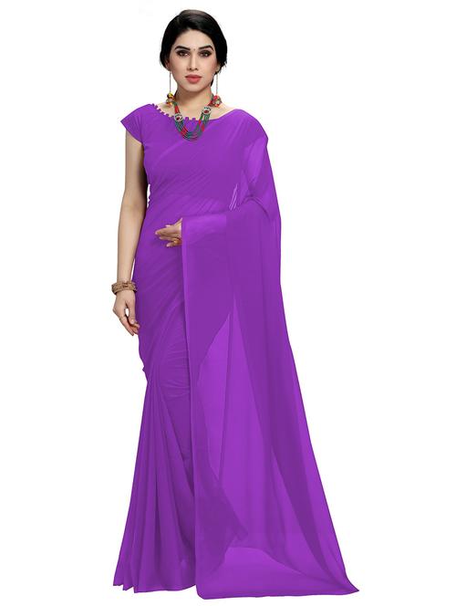 women plain casual wear saree with blouse - 21443889 -  Standard Image - 0