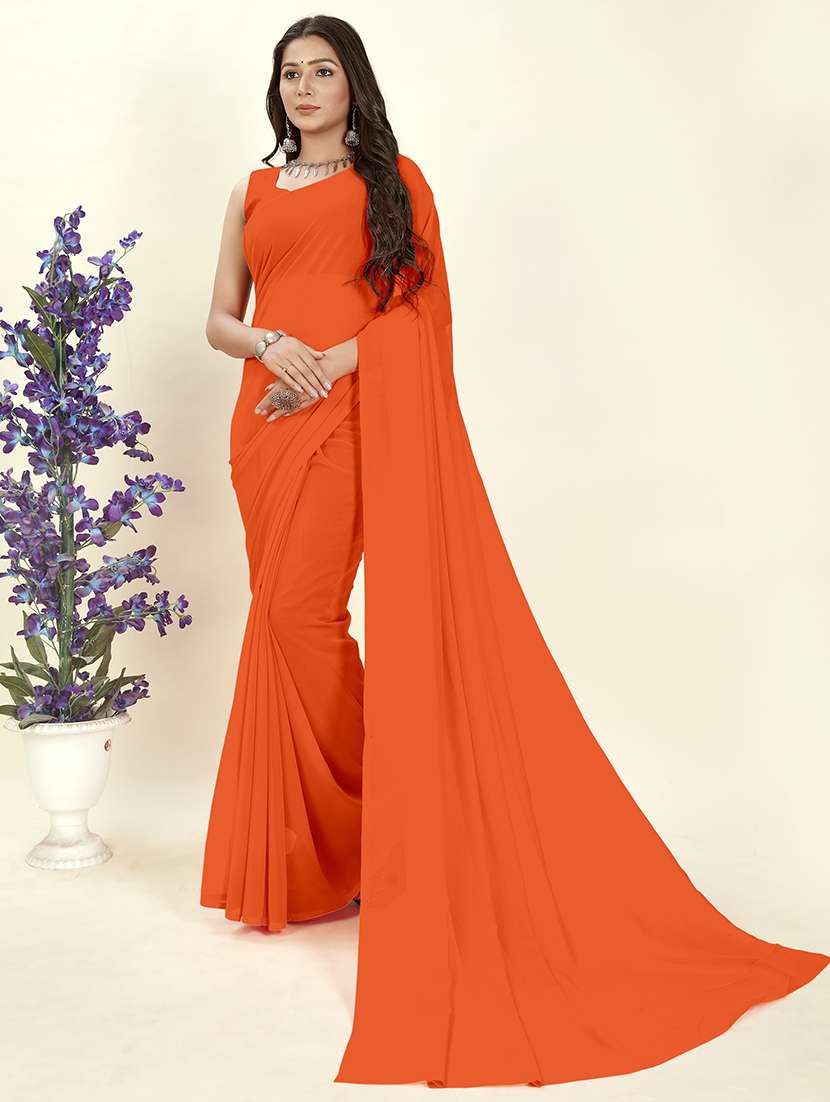 women casual wear georgette saree with blouse