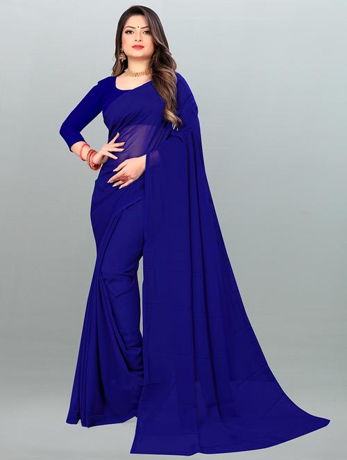 women casual wear georgette saree with blouse - 21443914 -  Standard Image - 0