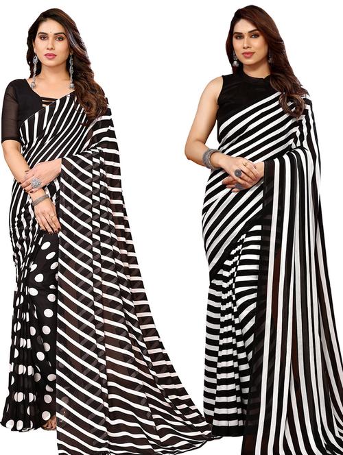 pack of 2 casual wear sarees with blouse - 21445961 - Standard Image - 0