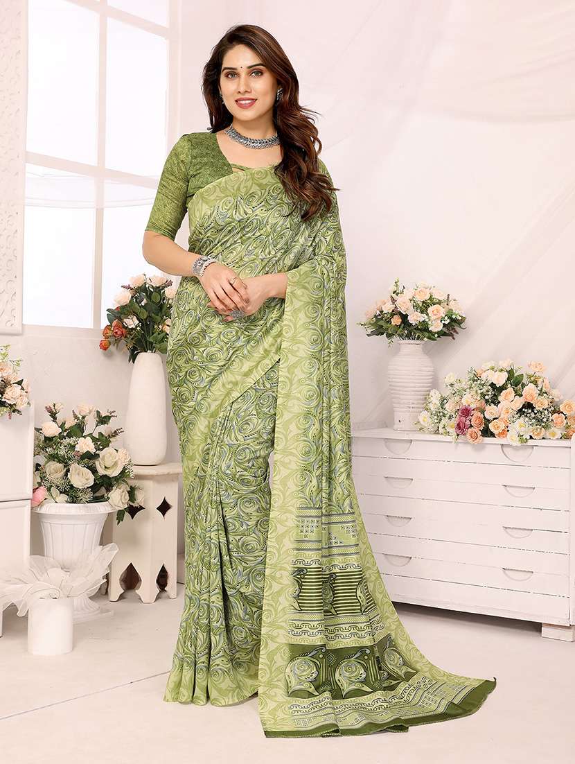 women printed casual wear saree