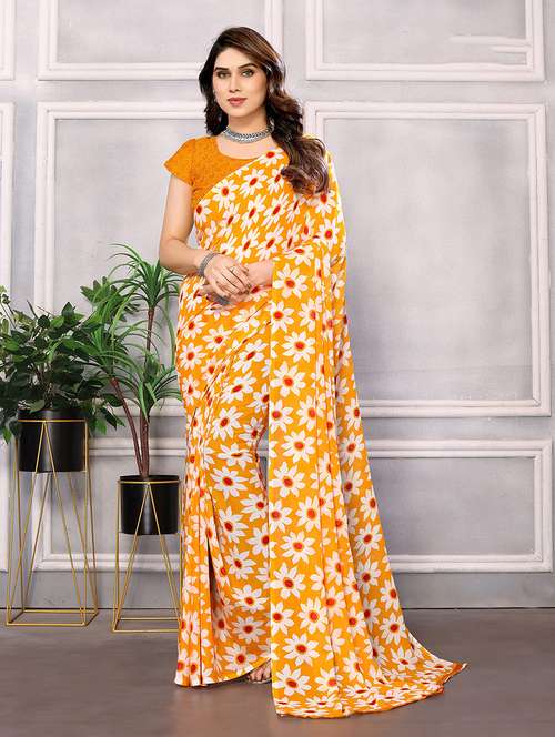 women casual wear georgette saree with blouse - 21446516 -  Standard Image - 0
