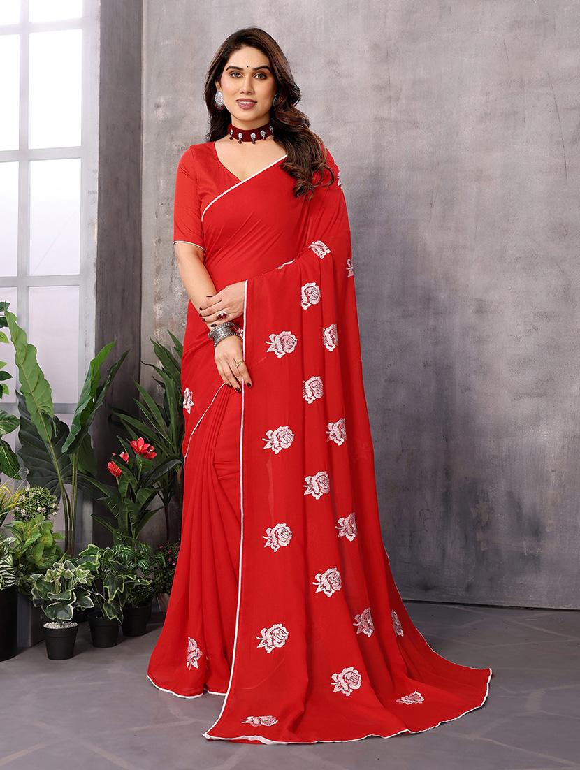 women embroidered casual wear saree with blouse - 21446525 - Zoom Image - 0