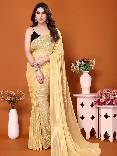 women striped casual wear saree with blouse - 21446531 -  Standard Image - 0