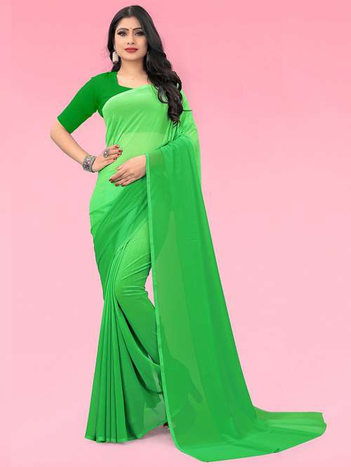 women plain casual wear saree with blouse - 21446564 -  Standard Image - 0