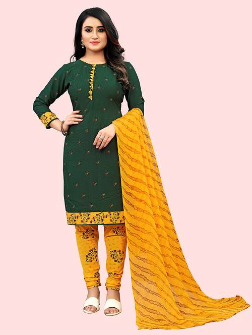 women green unstitched suit - 21447355 -  Standard Image - 0