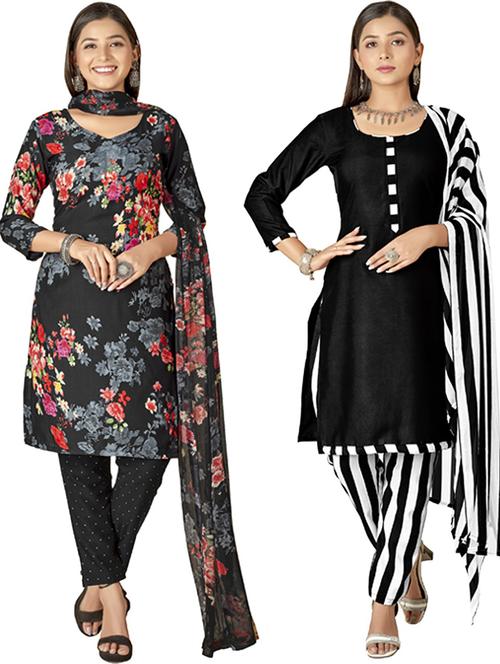 pack of 2 printed unstitched suit set - 21447356 -  Standard Image - 0