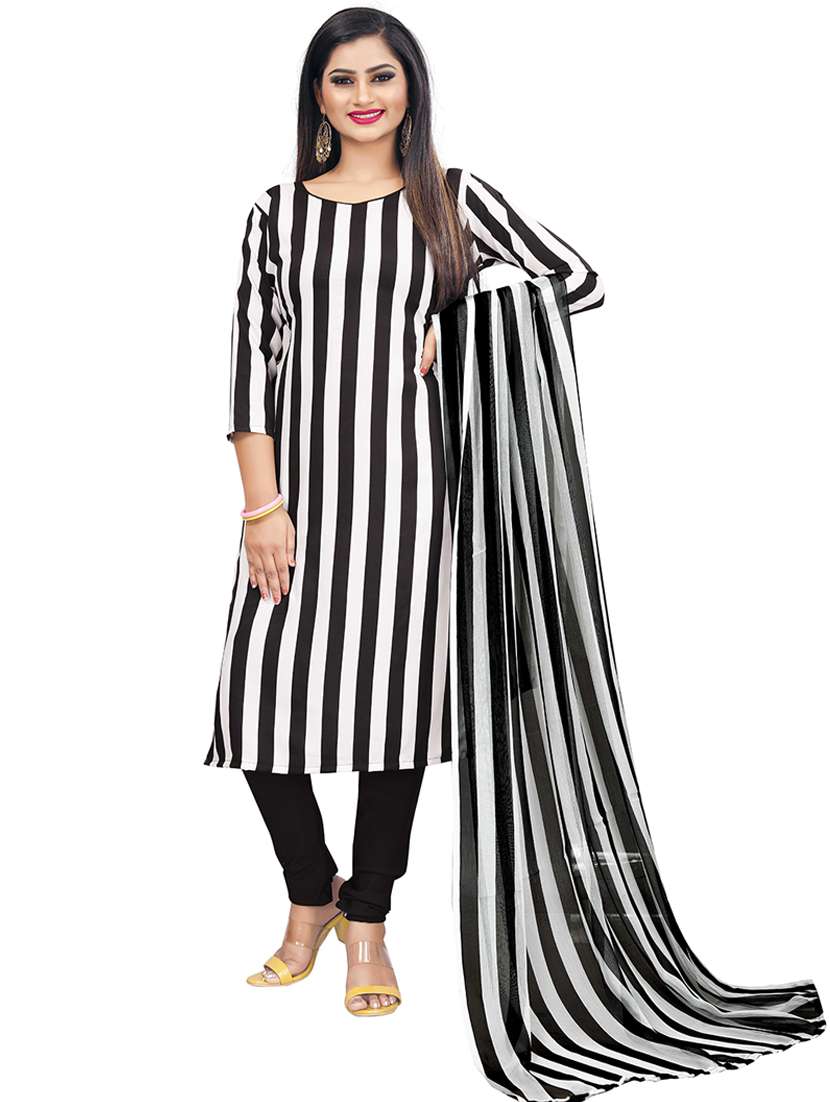 women black unstitched suit