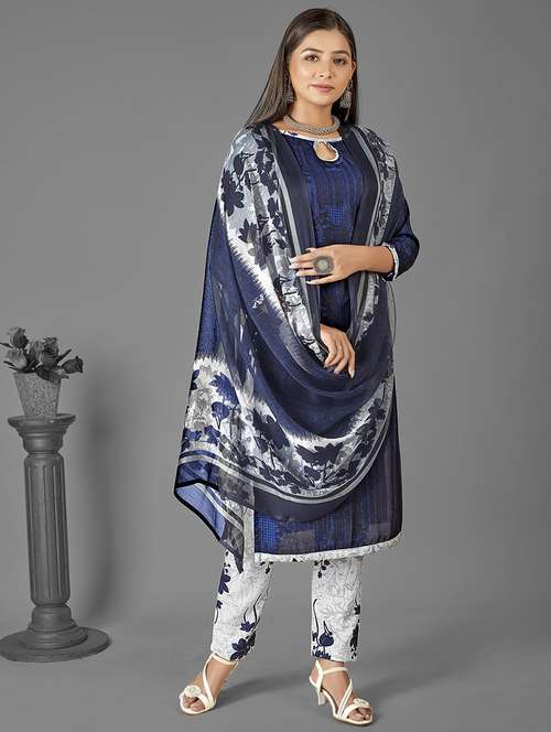 women navy blue unstitched suit - 21447523 -  Standard Image - 0