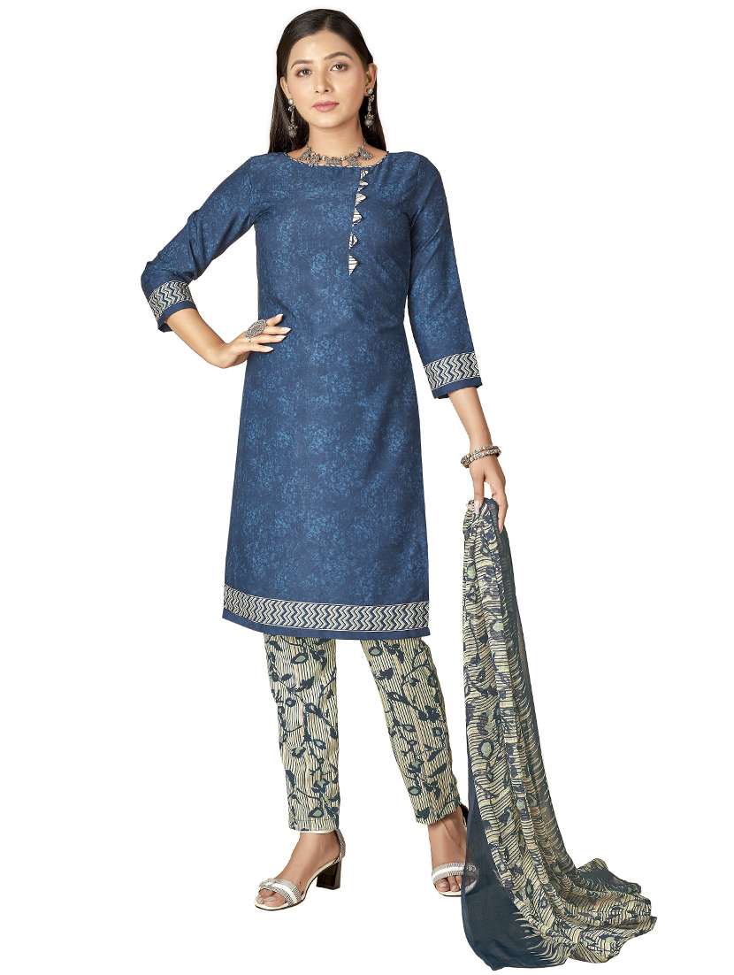 women navy blue unstitched suit