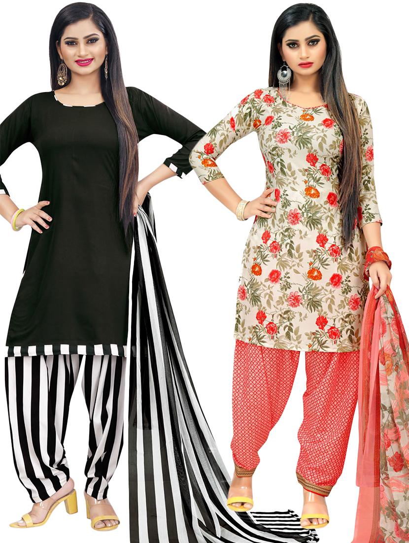 multi colored crepe unstitched suit - 21449797 - Zoom Image - 0