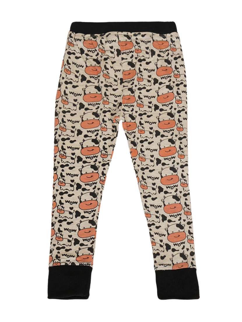 kids brown cotton printed full length set - 21449992 -  Standard Image - 3