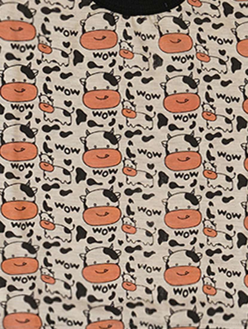 kids brown cotton printed full length set - 21449992 -  Standard Image - 5