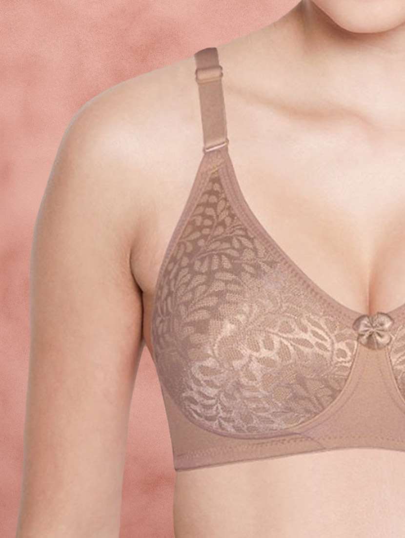 beige poly spandex regular bra - 21450168 - Standard Image - 3