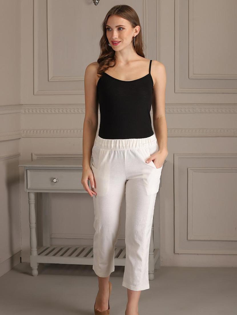women white cotton culottes - 21450324 - Standard Image - 3