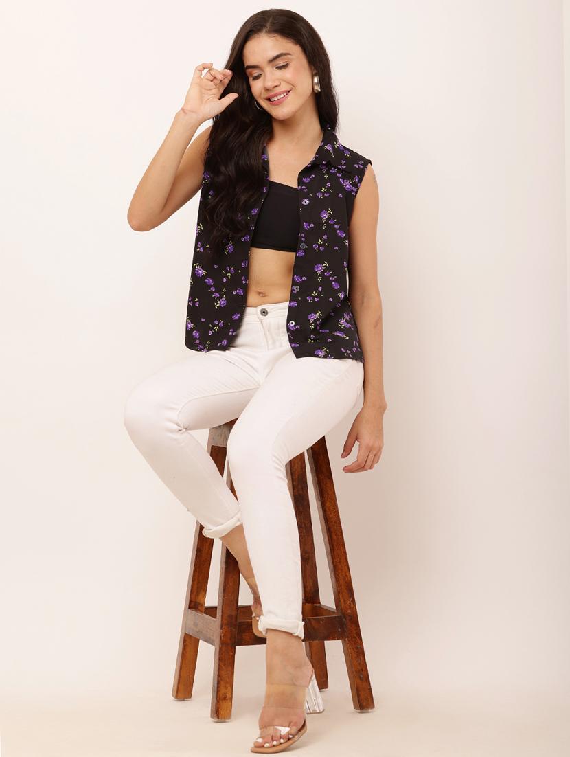 women black printed regular shirt - 21450376 - Standard Image - 3