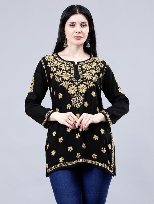 women chikankari straight kurti - 21450819 -  Standard Image - 0