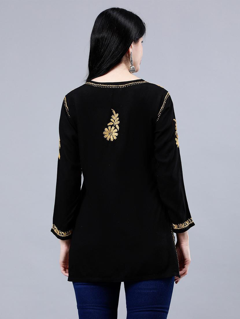 women chikankari straight kurti - 21450819 - Standard Image - 3