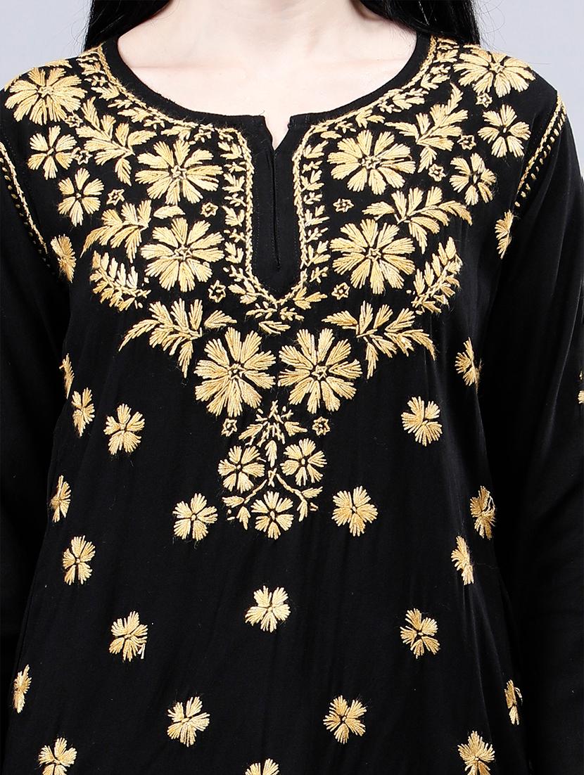 women chikankari straight kurti - 21450819 - Standard Image - 5