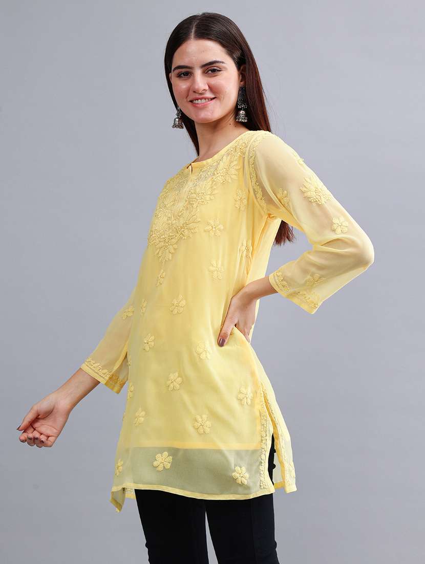 women chikankari straight kurti - 21450823 -  Standard Image - 3