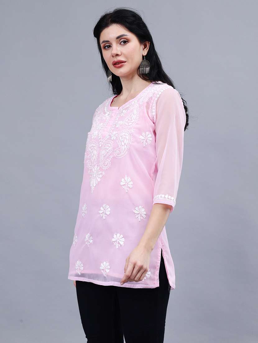 women chikankari straight kurti - 21450829 -  Standard Image - 3