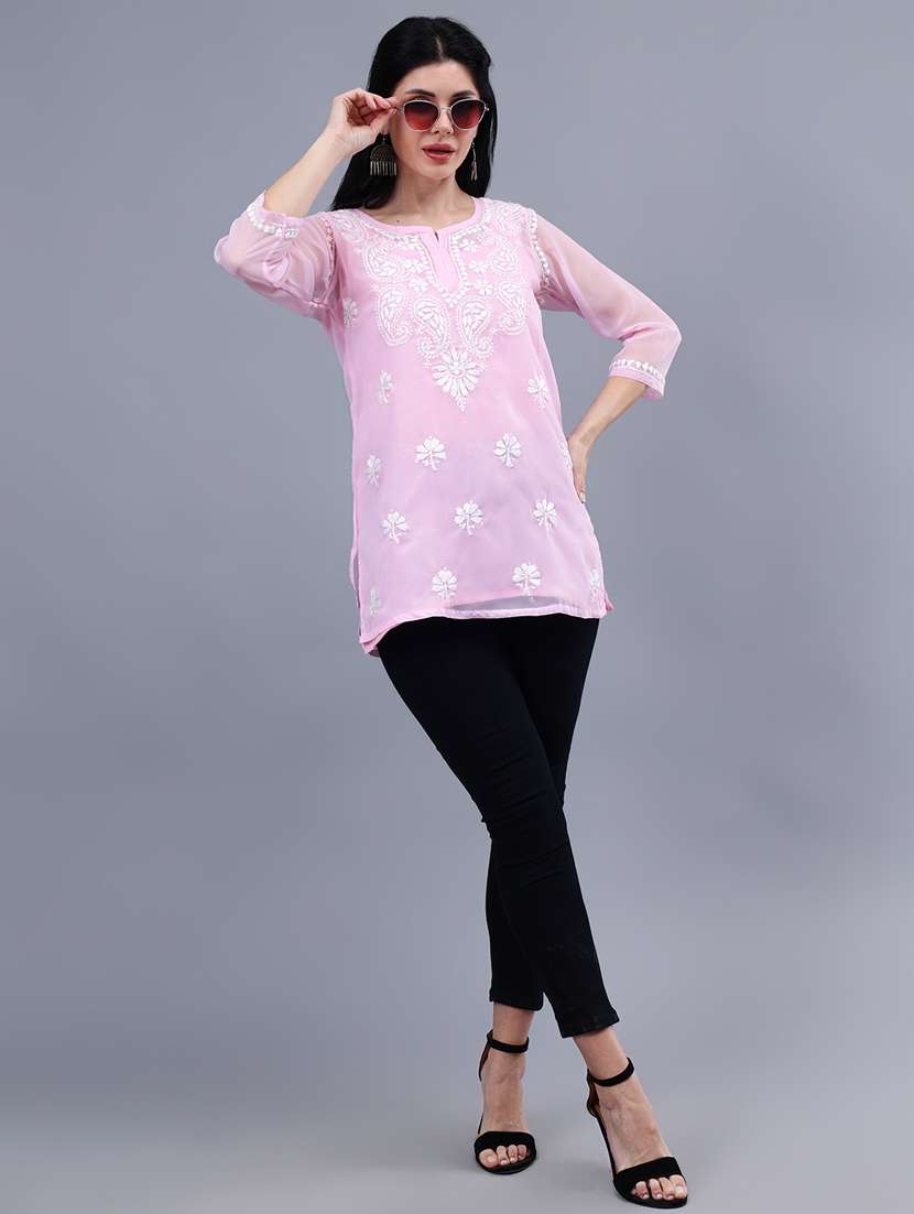 women chikankari straight kurti - 21450829 -  Standard Image - 5