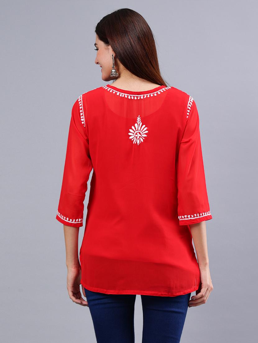 women chikankari straight kurti - 21450831 - Standard Image - 3