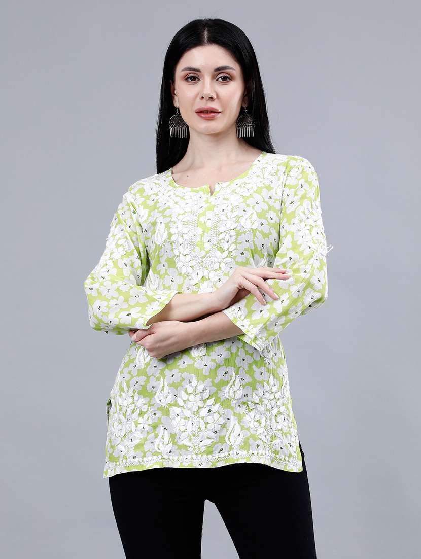 women chikankari straight kurti - 21450834 - Zoom Image - 0