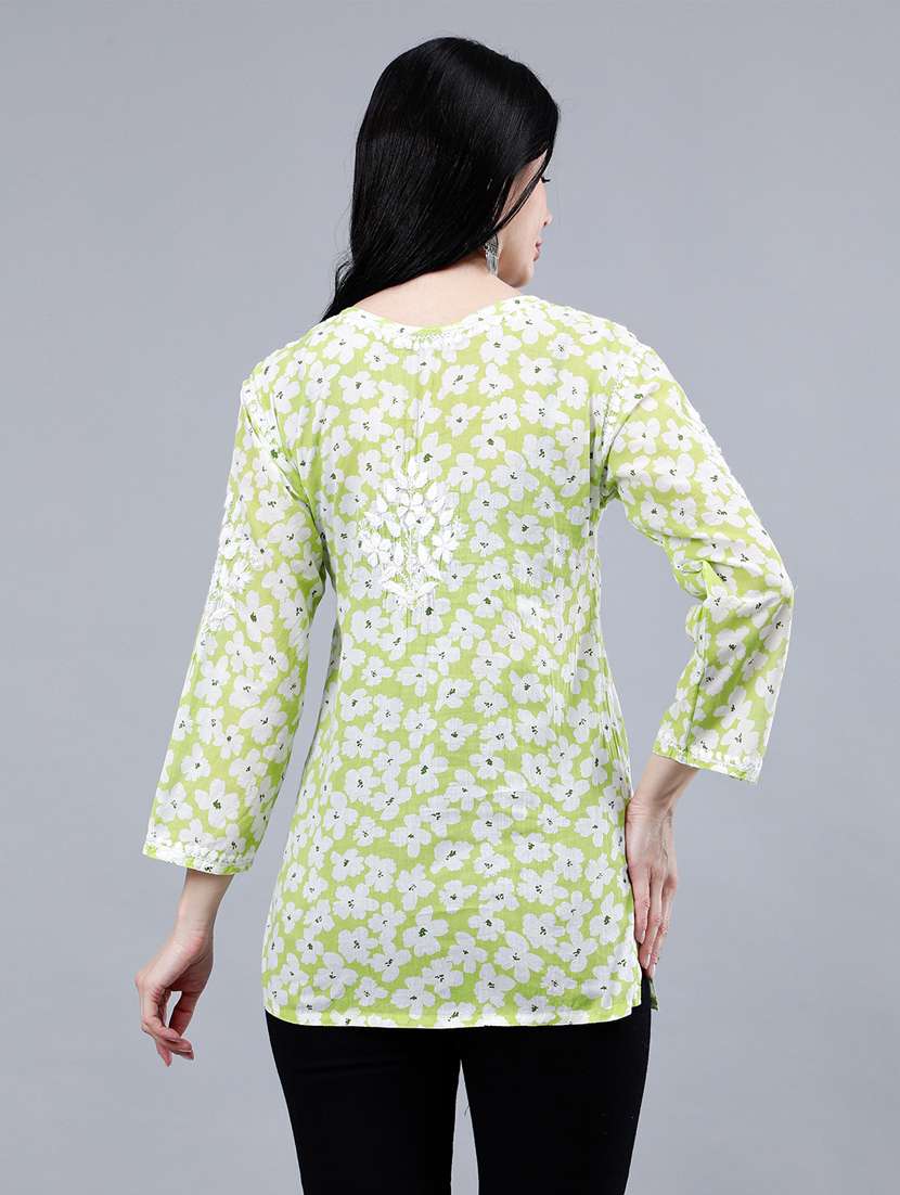 women chikankari straight kurti - 21450834 - Standard Image - 3