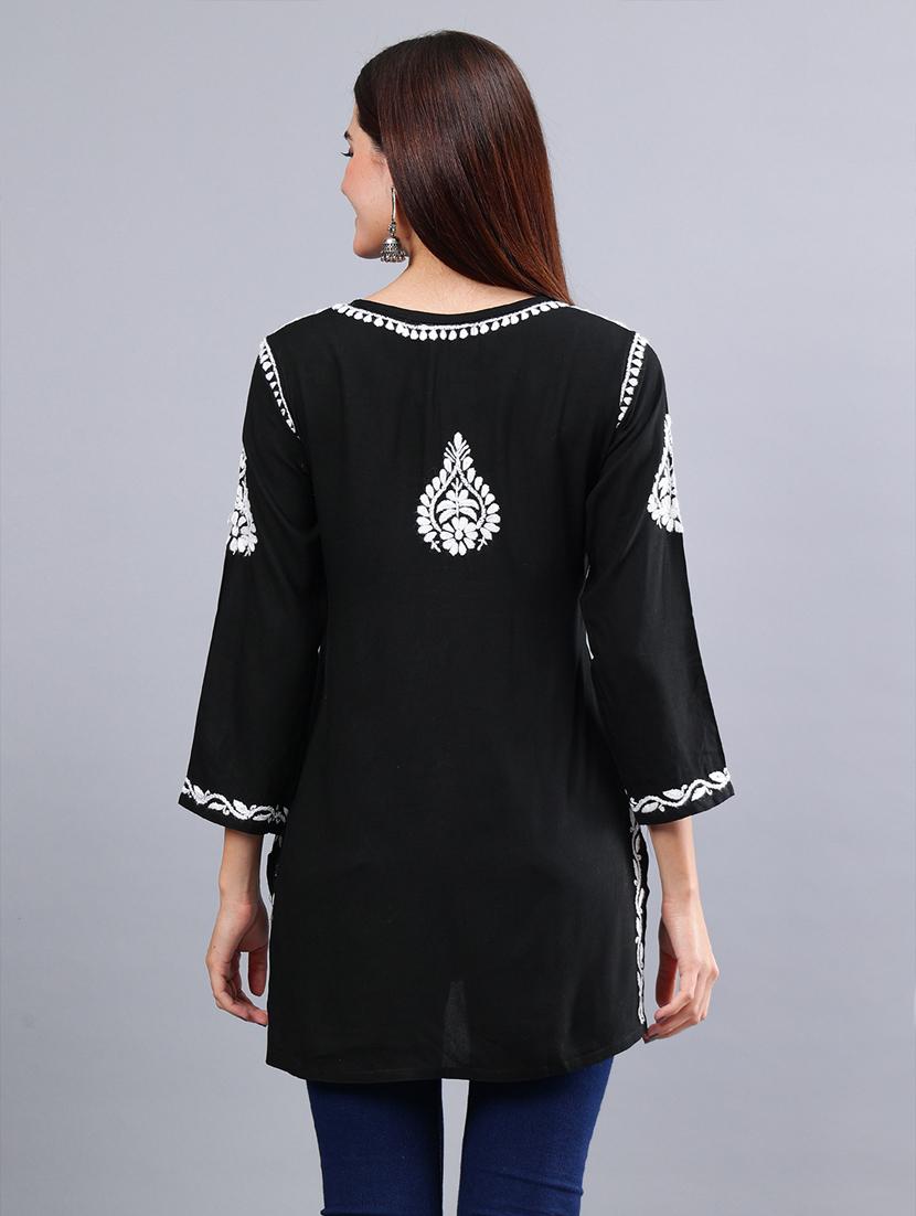 women chikankari straight kurti - 21450843 - Standard Image - 3