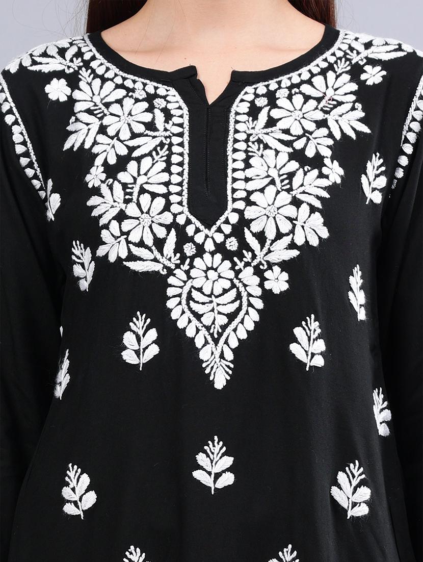 women chikankari straight kurti - 21450843 - Standard Image - 5