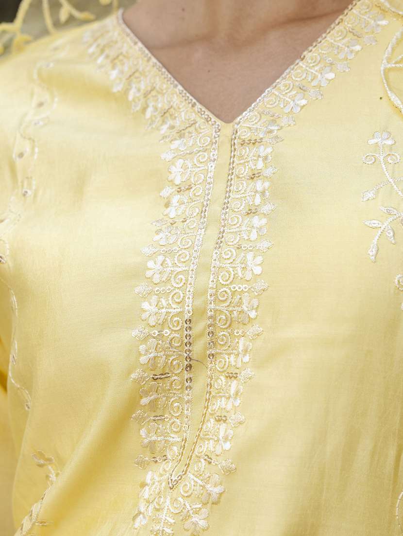 women three quarter sleeve kurta pant with dupatta set - 21450866 -  Standard Image - 5