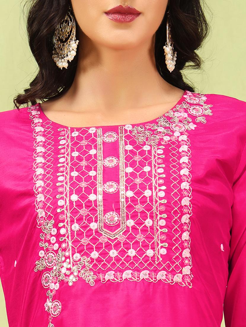 women three quarter sleeve kurta pant with dupatta set - 21450870 - Standard Image - 5