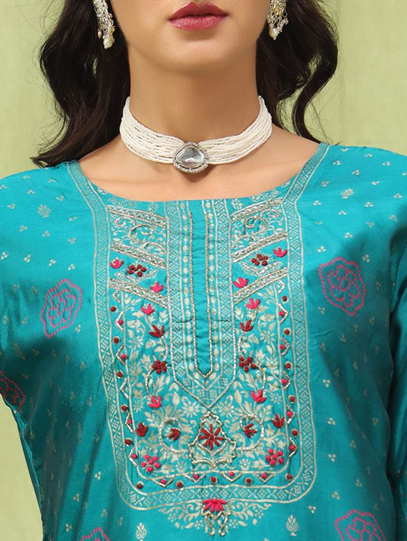 women blue kurta dupatta set - 21450875 -  Standard Image - 5