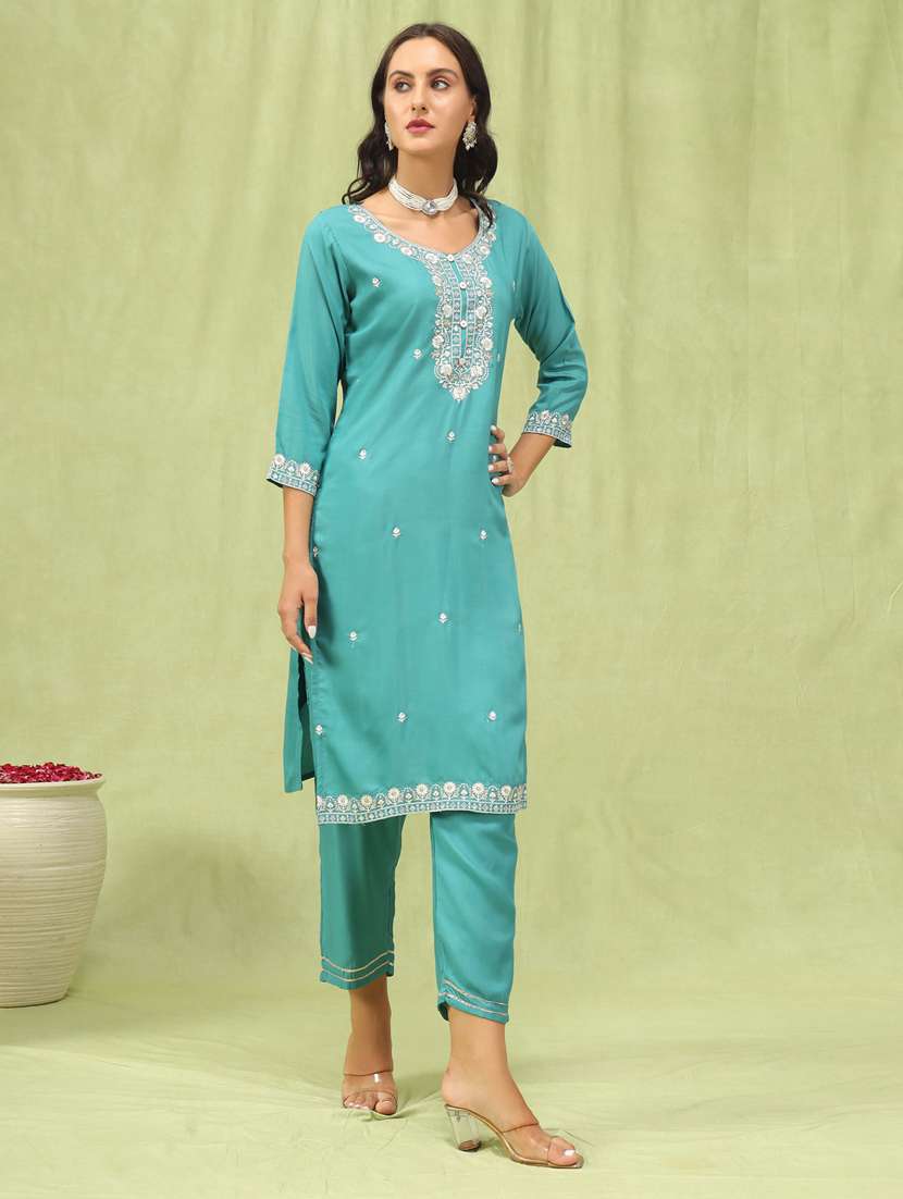 women blue kurta dupatta set - 21450882 -  Zoom Image - 0